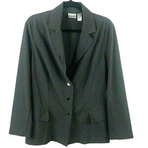 Chicos Gray Blazer Jacket Medium Size 1 Work Wear Interview Career Event